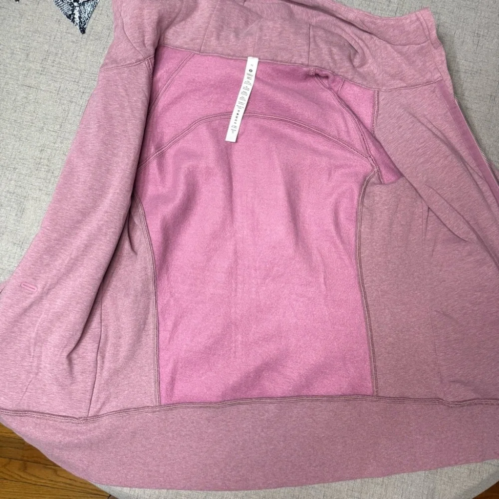 Lululemon Scuba Hoodie Jacket Light Cotton Fleece Heathered Velvet Dust Size 10